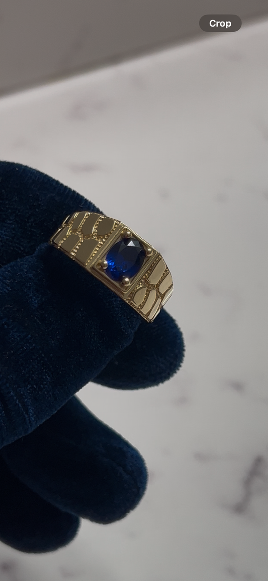 Sapphire 14k real gold nugget