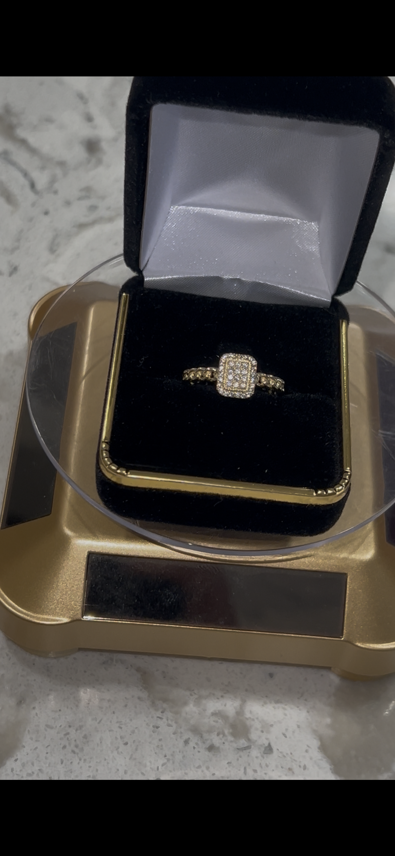 14k real gold baguette shape ring