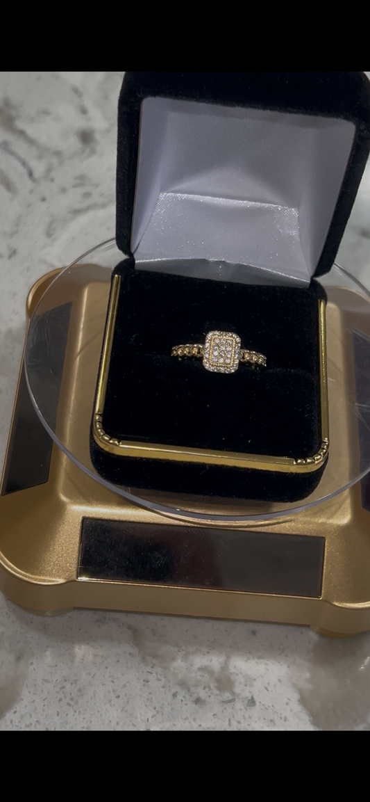 14k real gold baguette shape ring