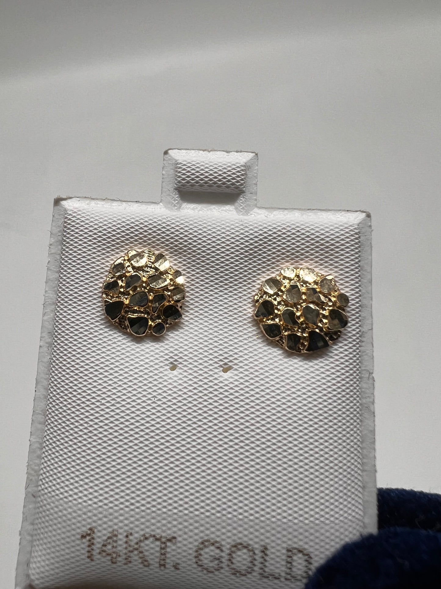 Medium nugget earrings 14k real gold