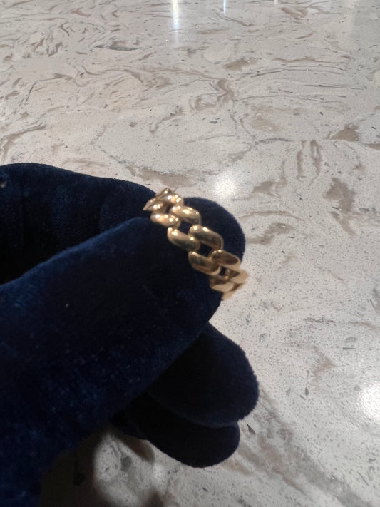 Jagged Cuban link ring