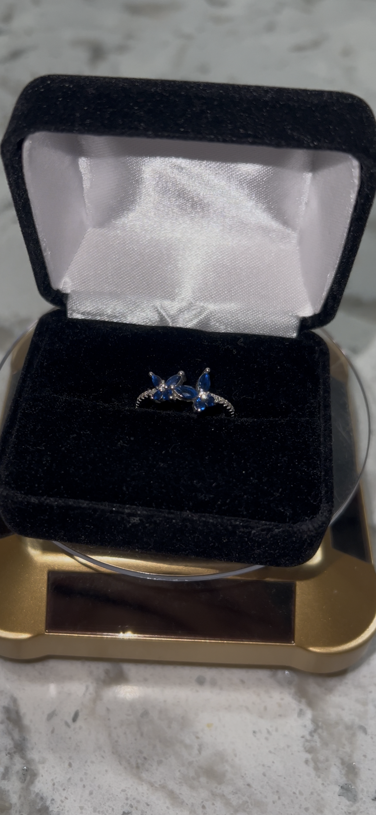 Real silver butterfly ring
