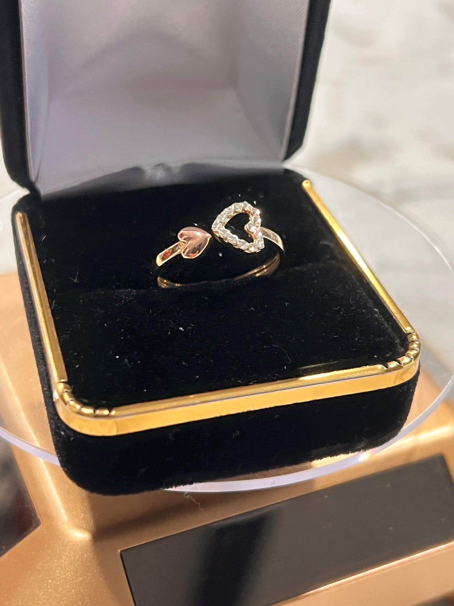 14k real gold heart ring