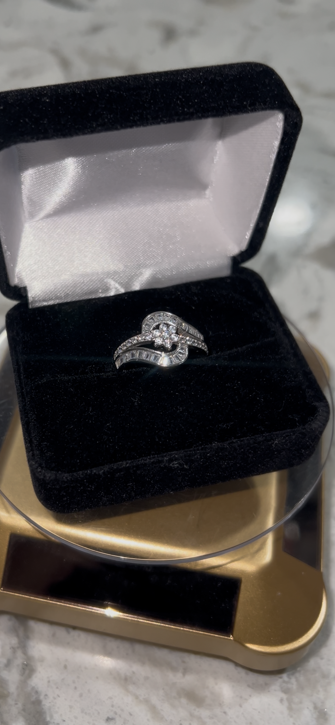 Real silver flower ring