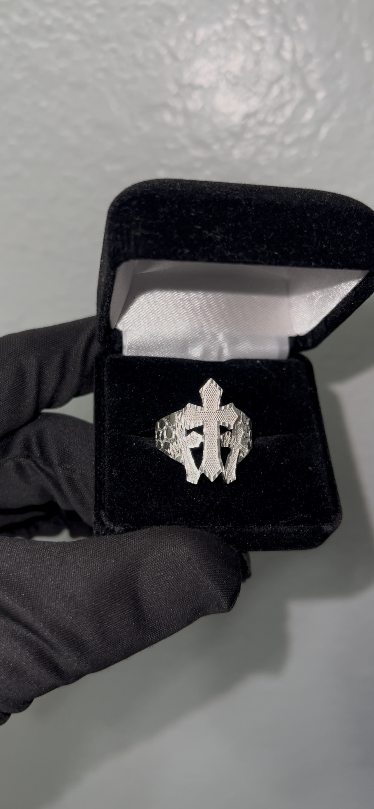Unique Real silver cross ring