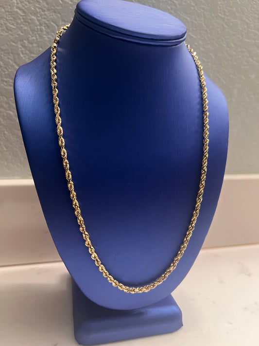 10k real gold solid 4mm 22inch