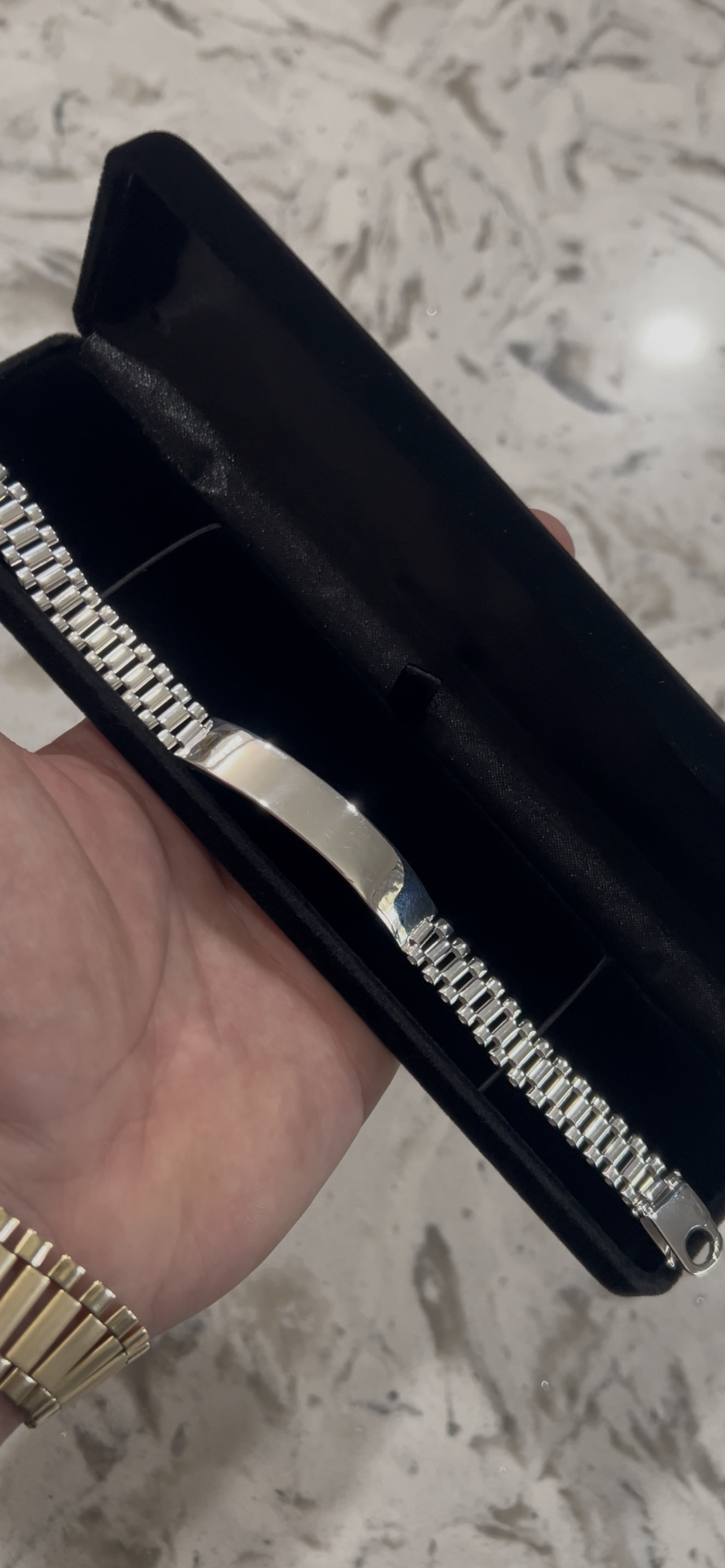 Real silver Rollie ID bracelet