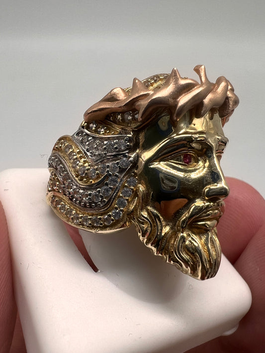 14k real gold Jesus ring
