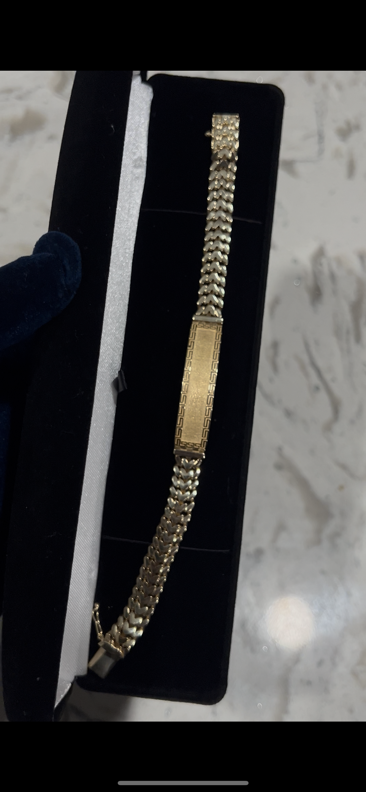 14k real gold id bracelet Versace design