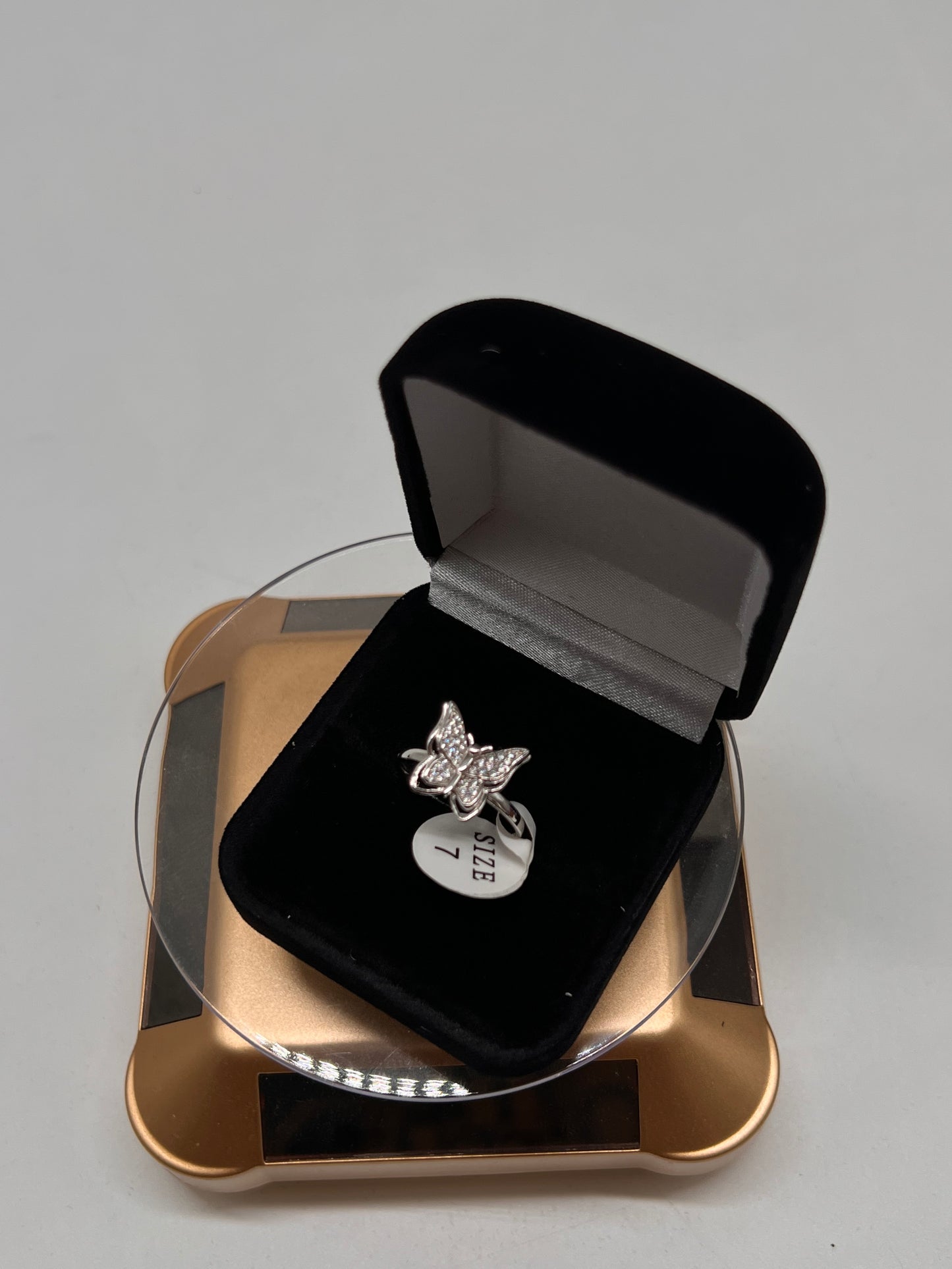 Real silver butterfly ring