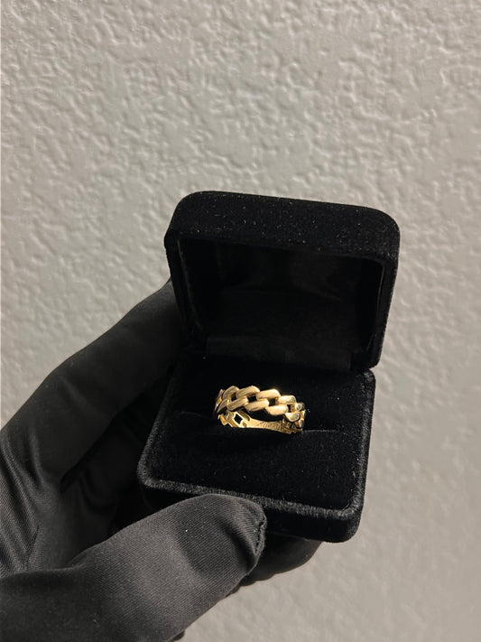 Jagged Cuban link ring