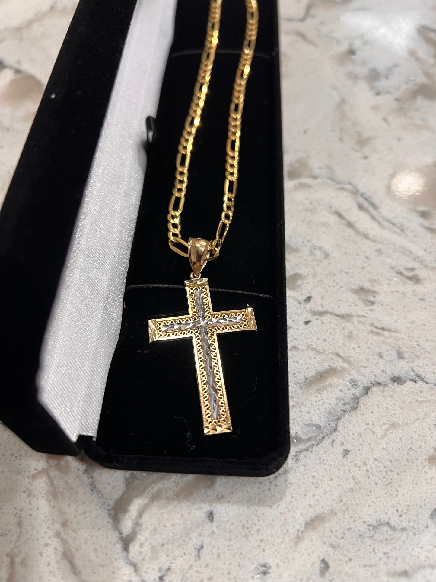 14k real gold cross set