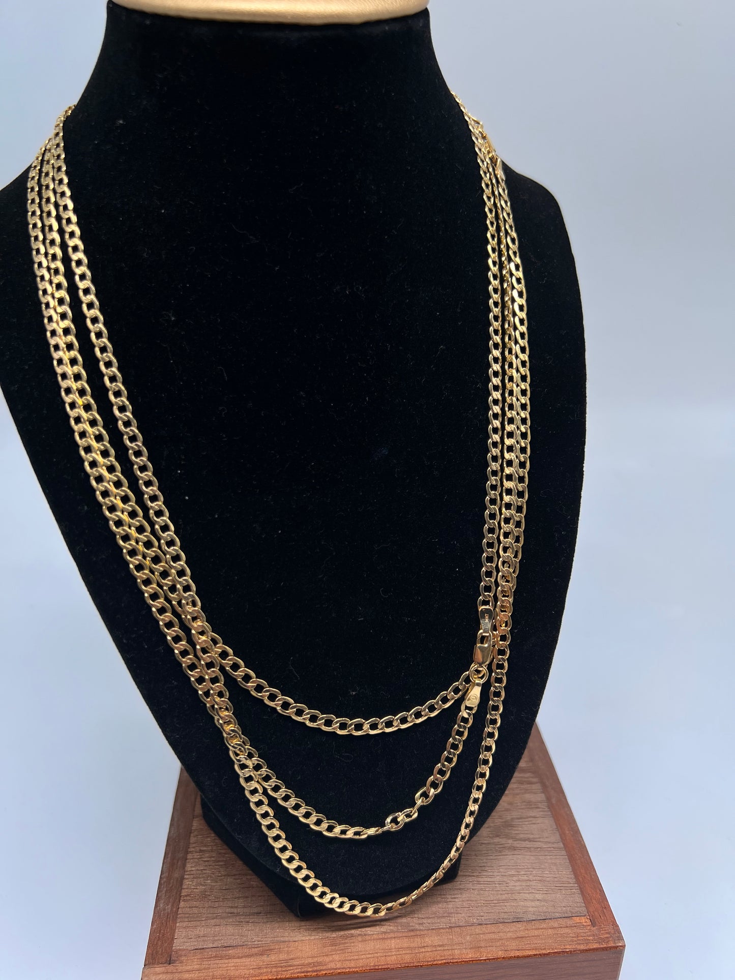 3.5mm 24inch cuban 14k real gold