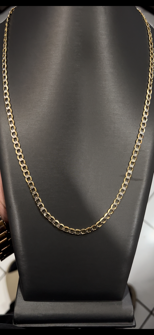 5.5mm cuban diamond cut 14k real gold