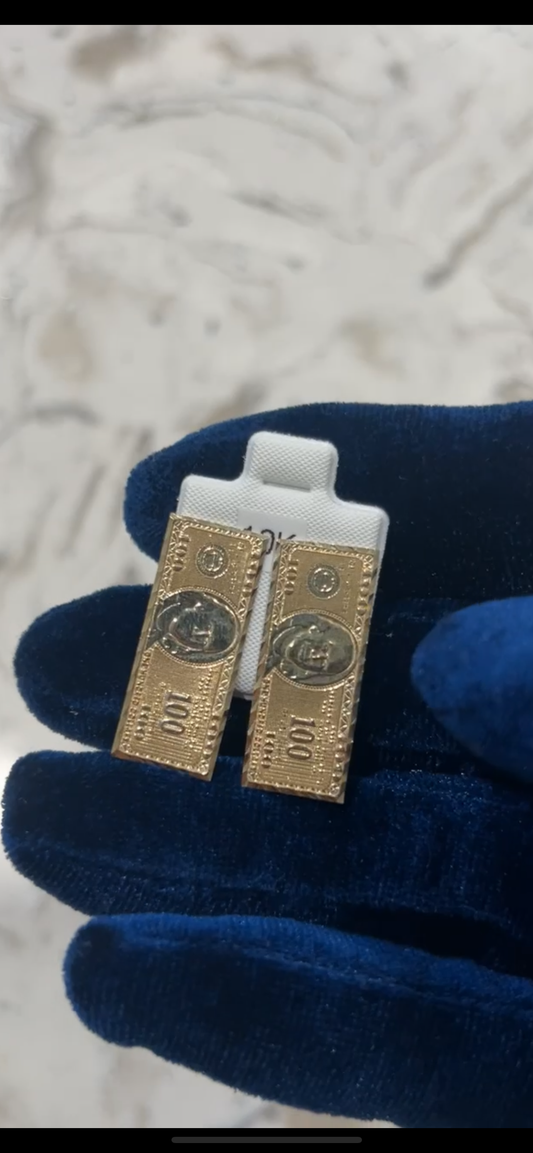 Benjamin 10k real gold earrings