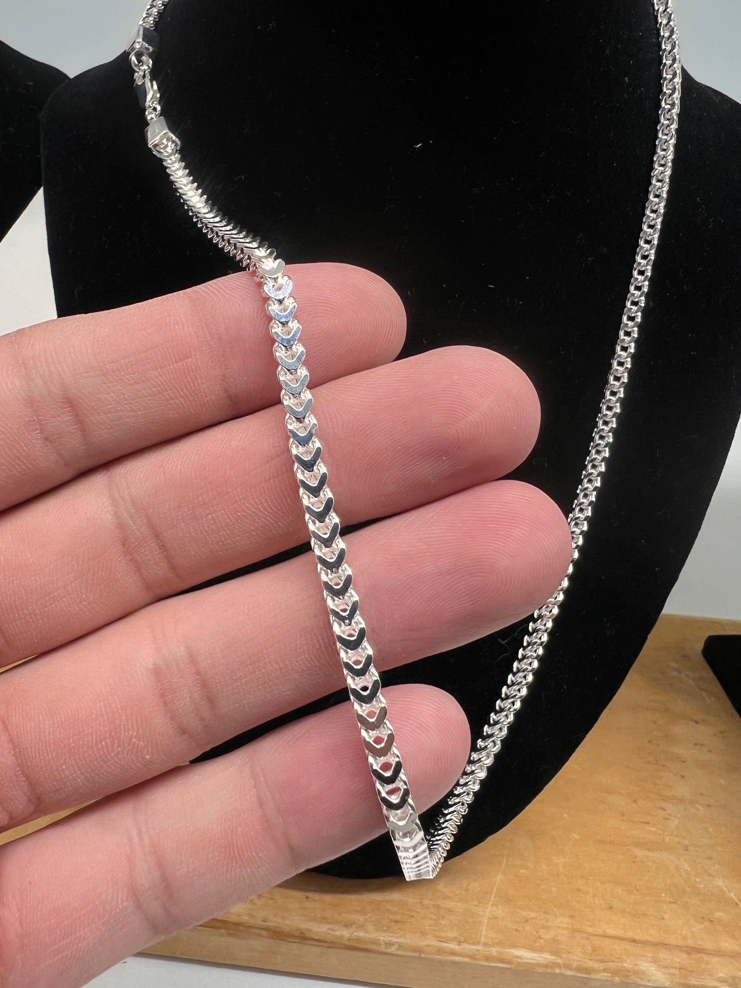 4mm franco chain real Silver