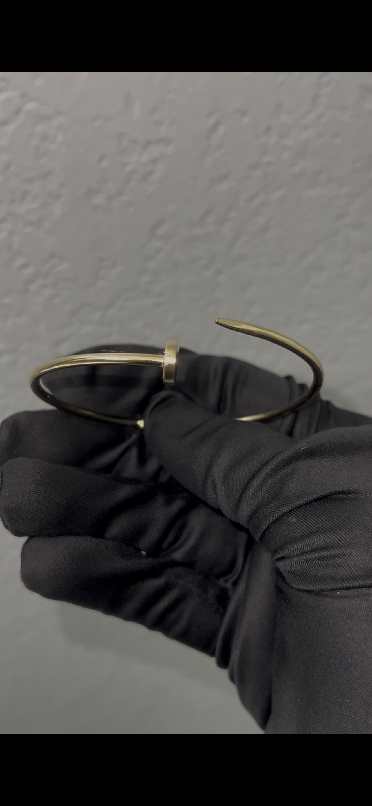 Nail bangle 14k real gold