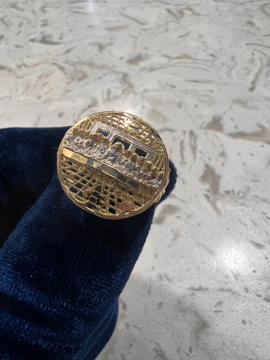 10k real gold last supper ring