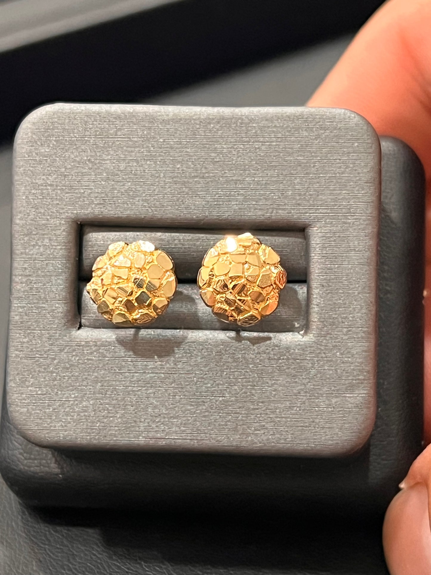 10k real gold medium nugget earrings