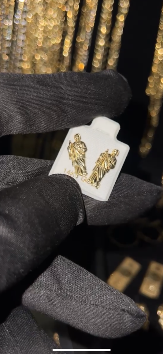 San Judas 14k real gold earrings