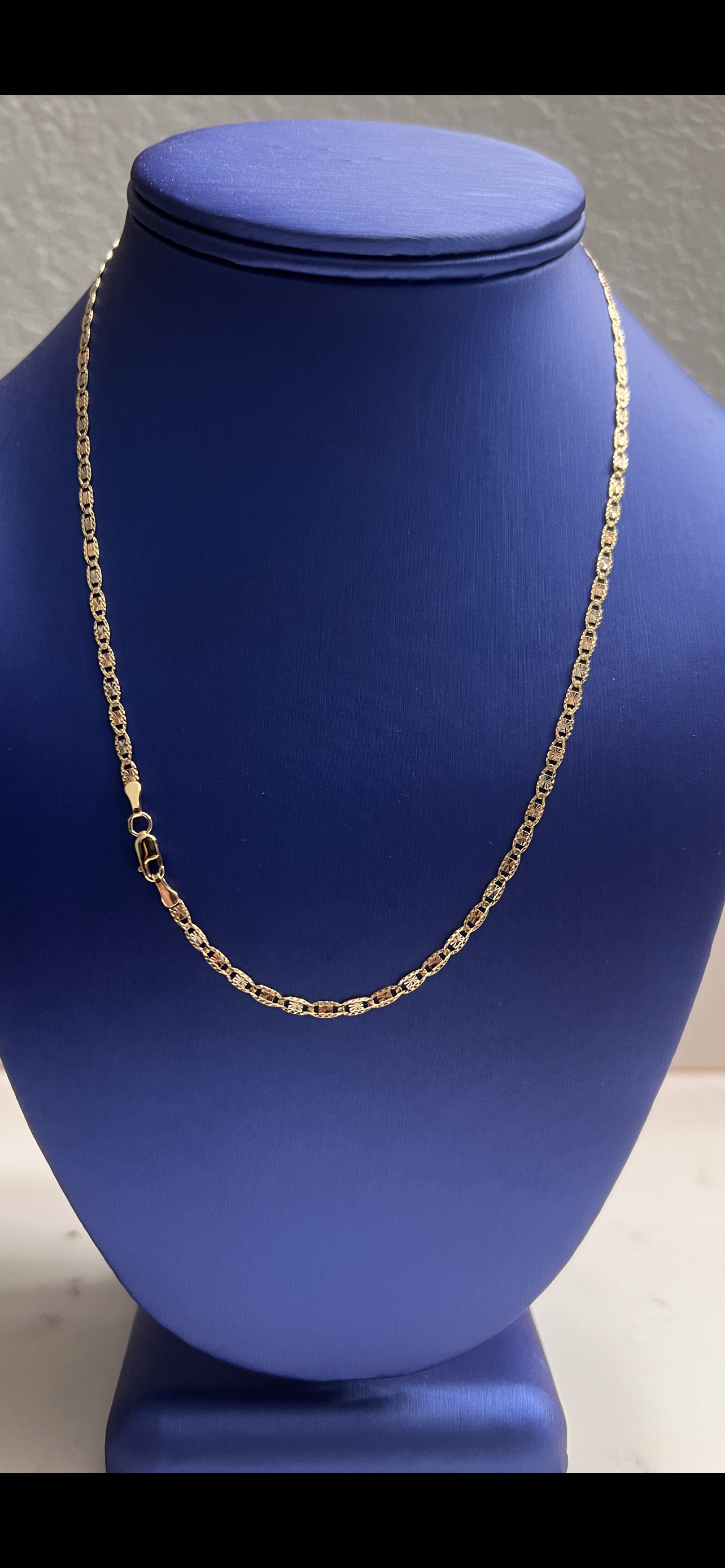14k solid gold Valentino tri color chain