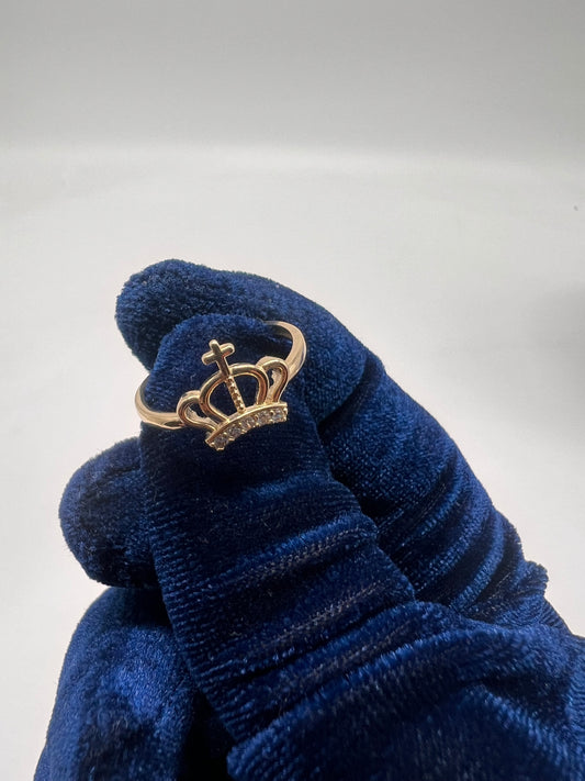 14k real gold crown ring