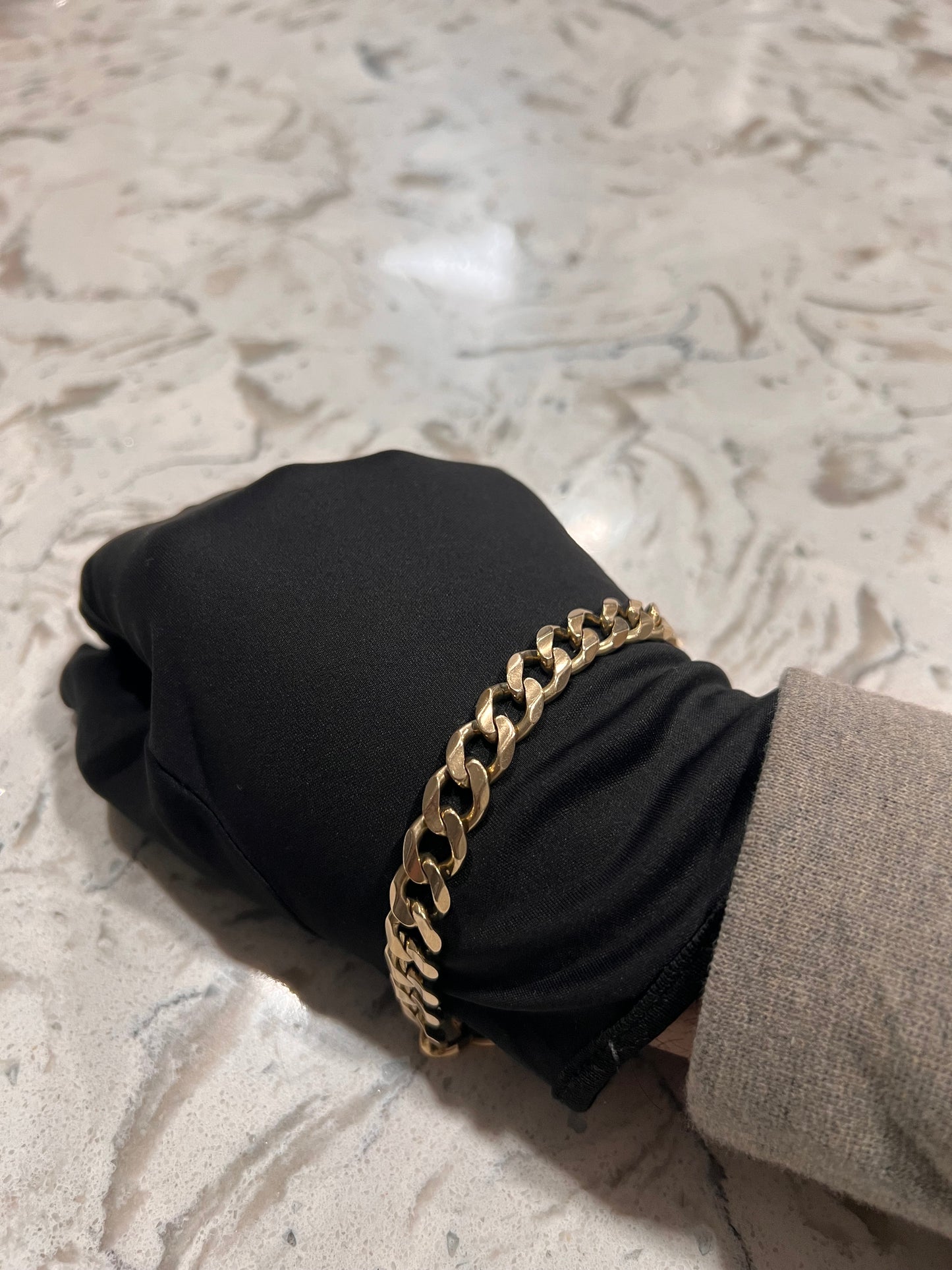 Solid 14k real gold heavy cuban bracelet