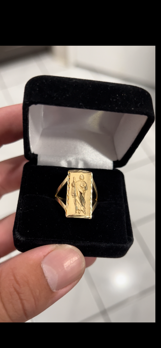 14k real gold San Judas ring
