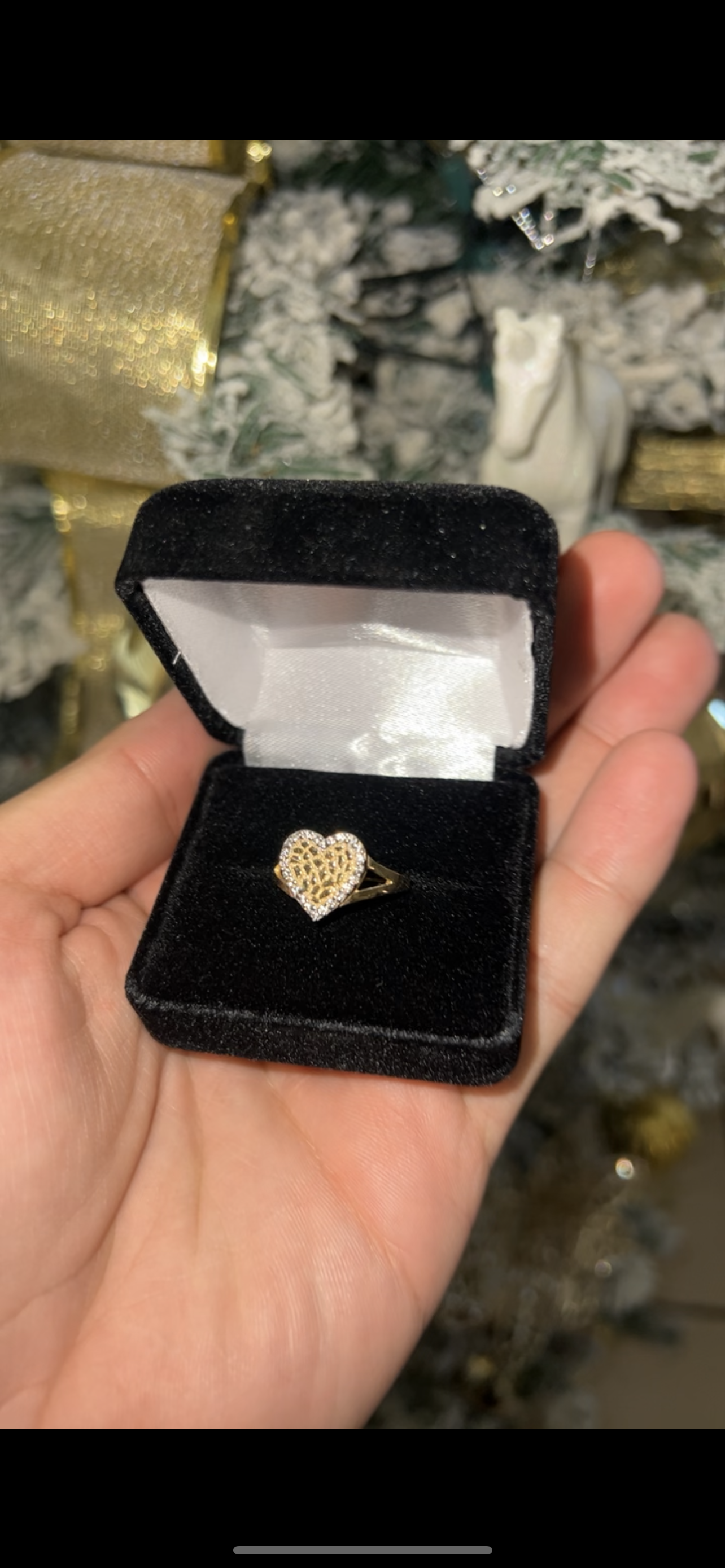 Heart nugget ring 14k real gold