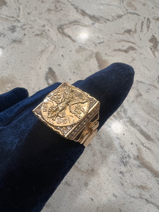 14k real gold centenario ring