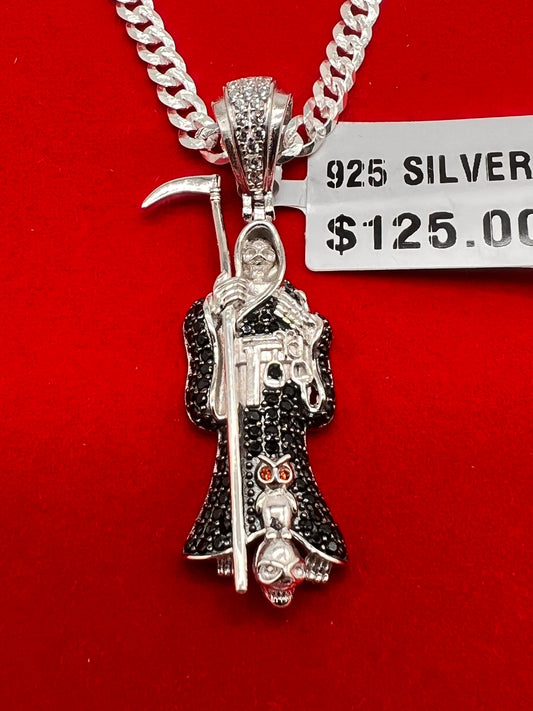 Santa Muerte Chainset real silver