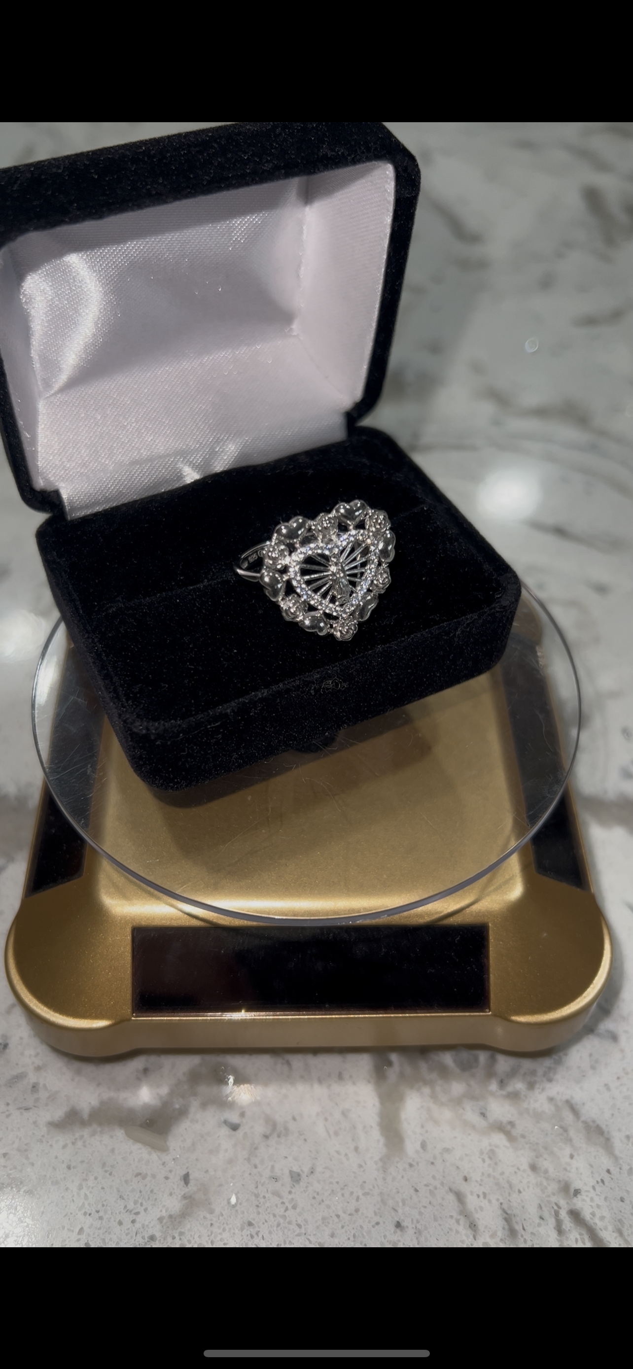 Real silver virgen Mary ring