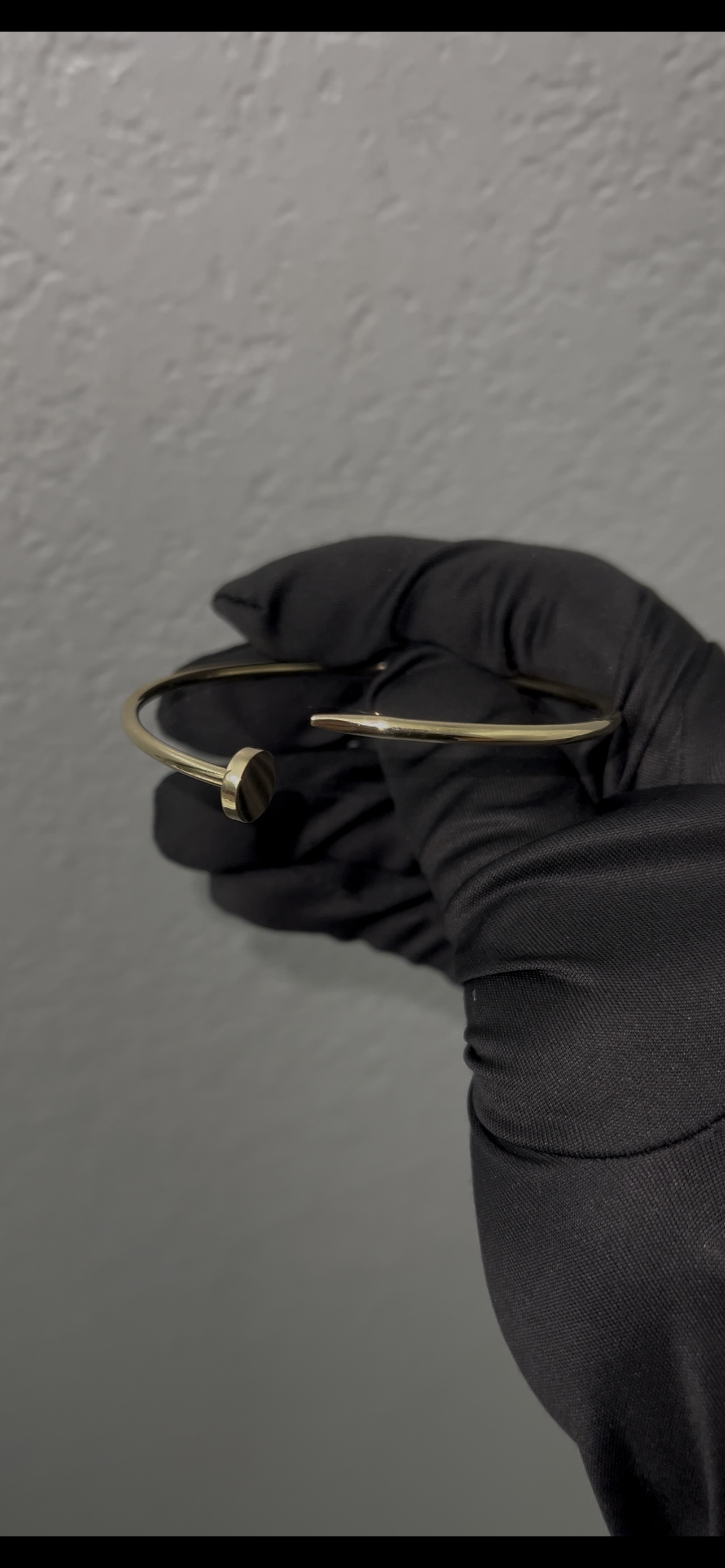 Nail bangle 14k real gold