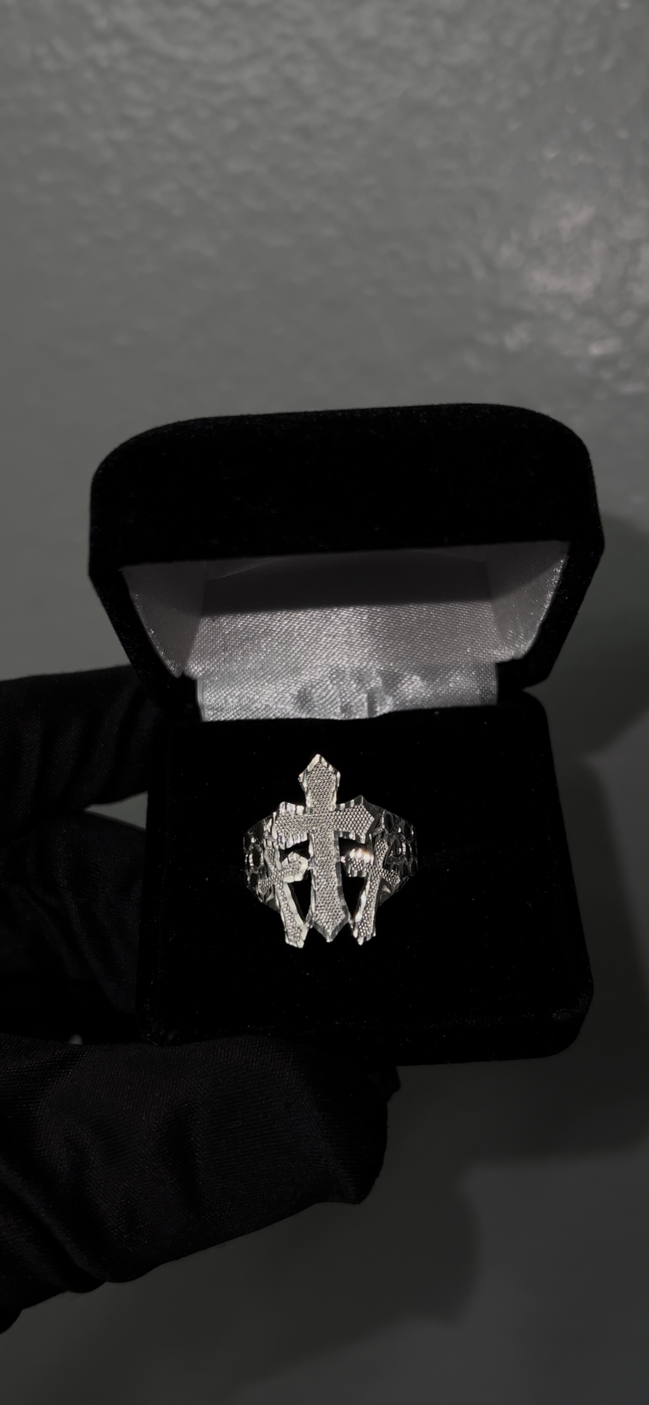 Unique Real silver cross ring