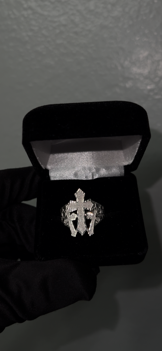 Unique Real silver cross ring