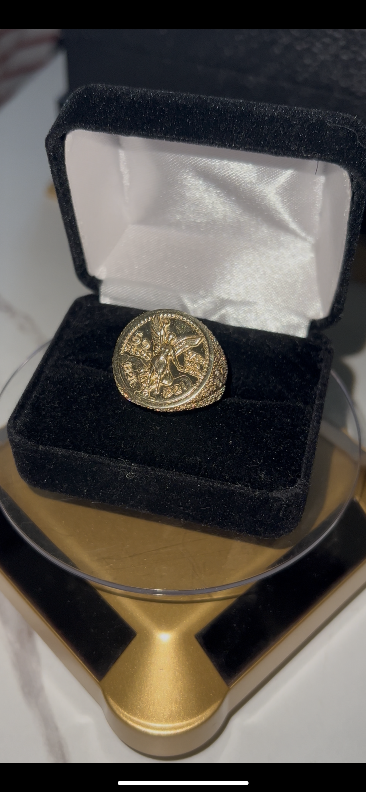 14k real gold centenario ring