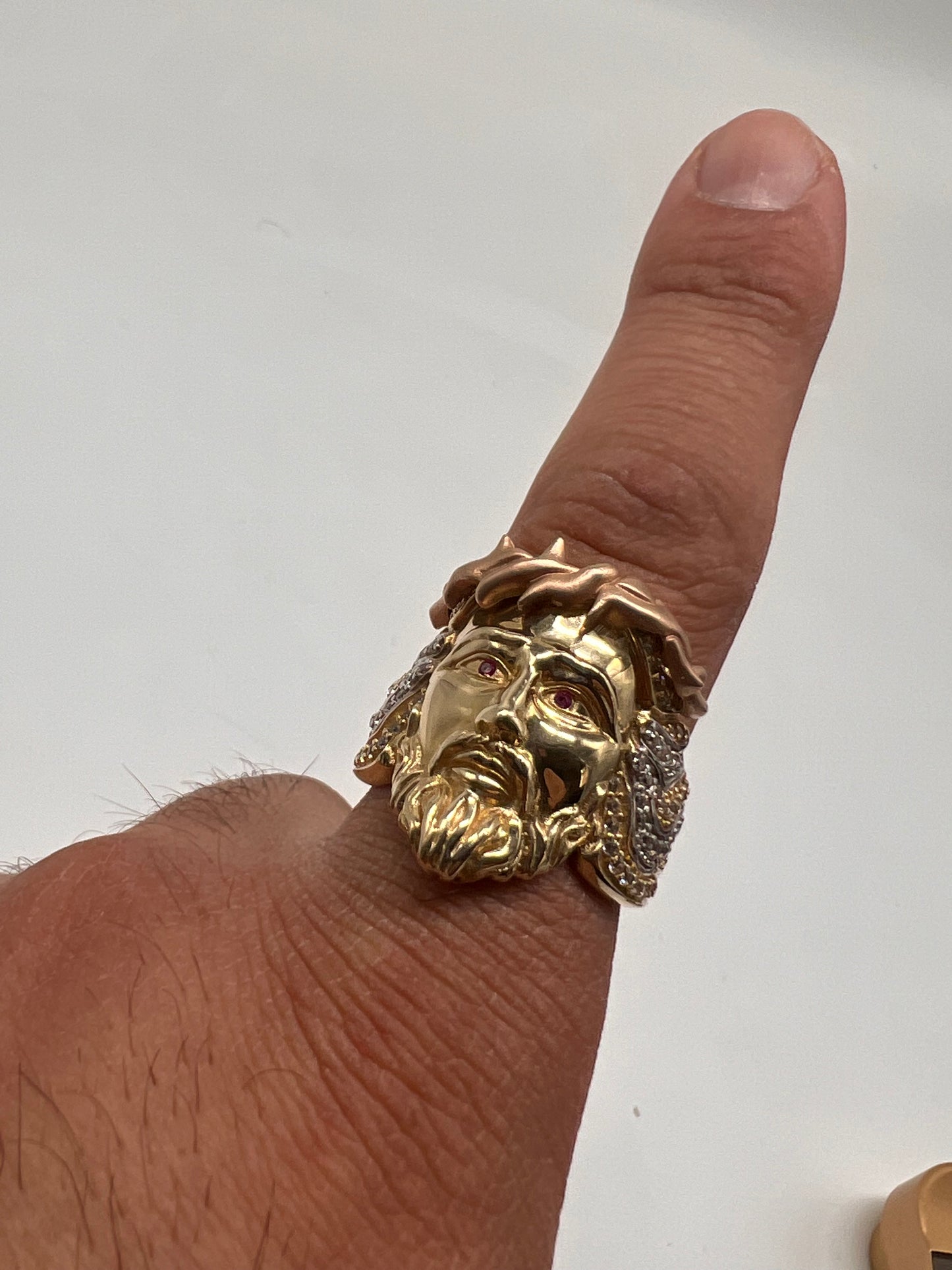 14k real gold Jesus ring