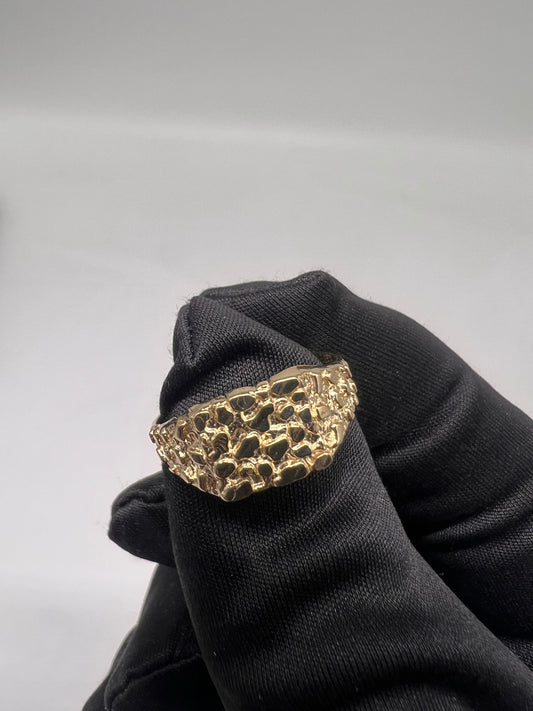 Small 14k nugget ring real gold