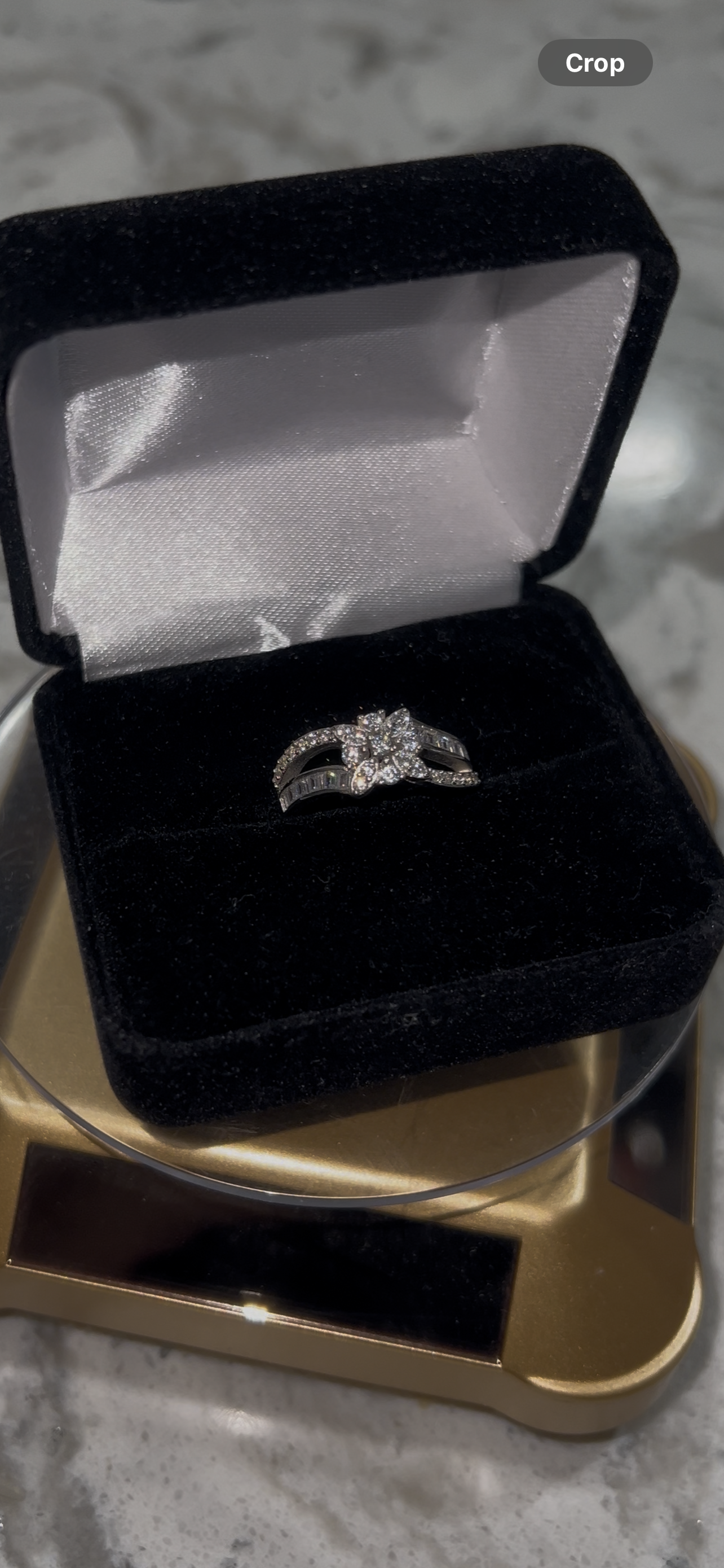 Real silver flower ring