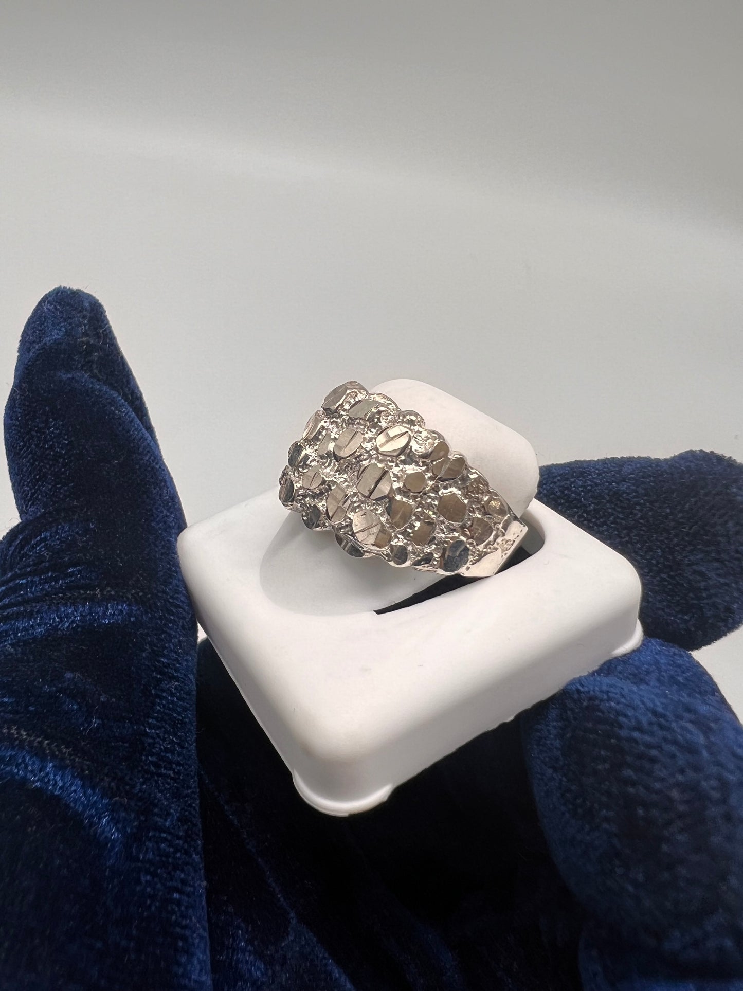 Nugget ring real silver