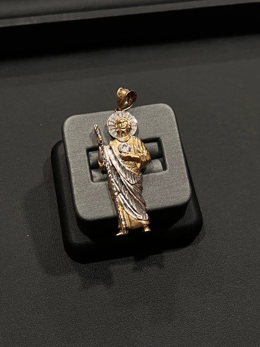 14k real gold two tone San Judas