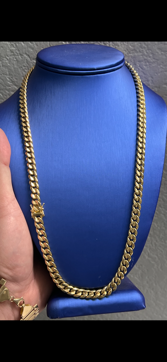 14k real gold Miami cuban link chain