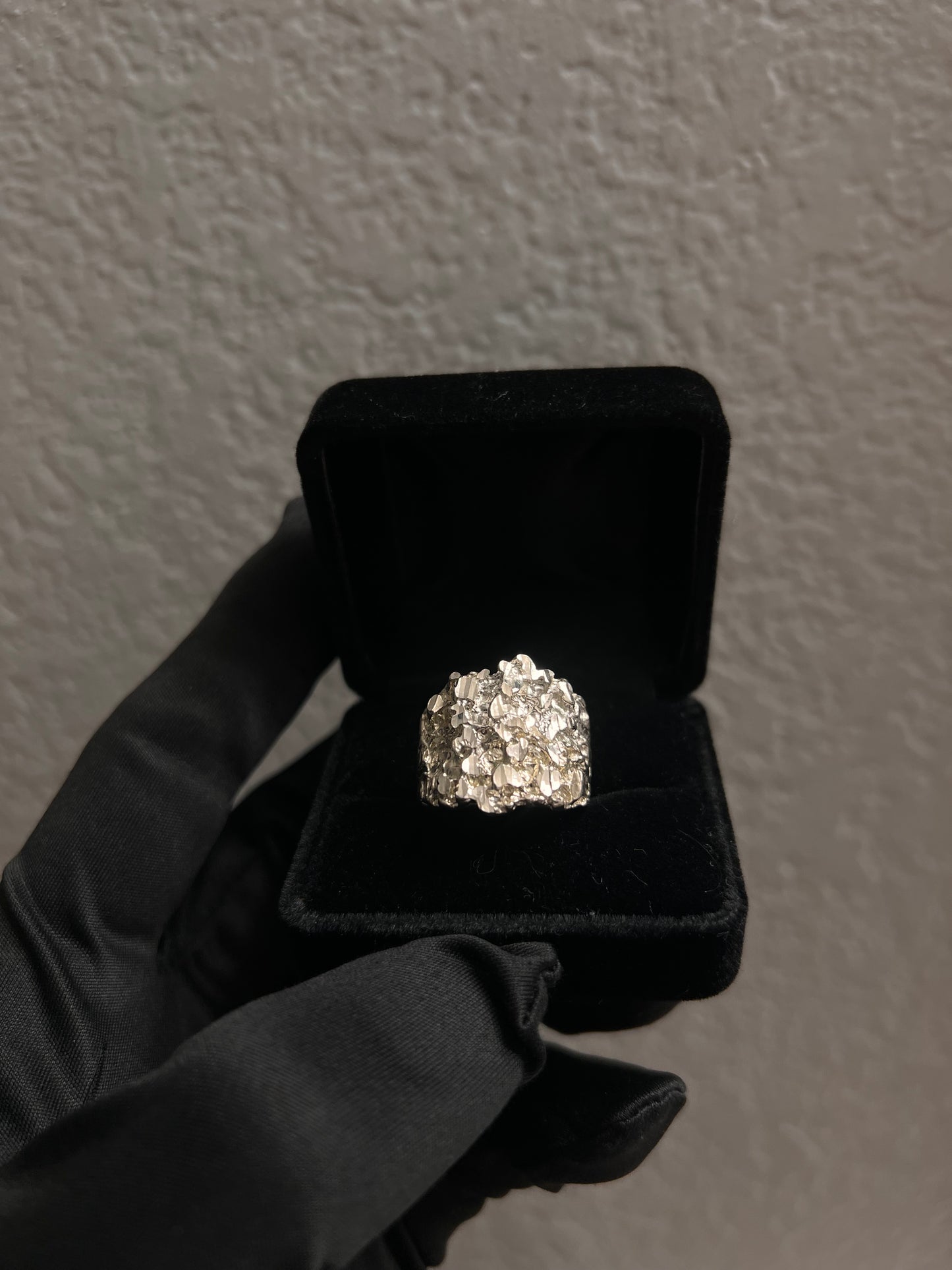 Big Real silver nugget ring