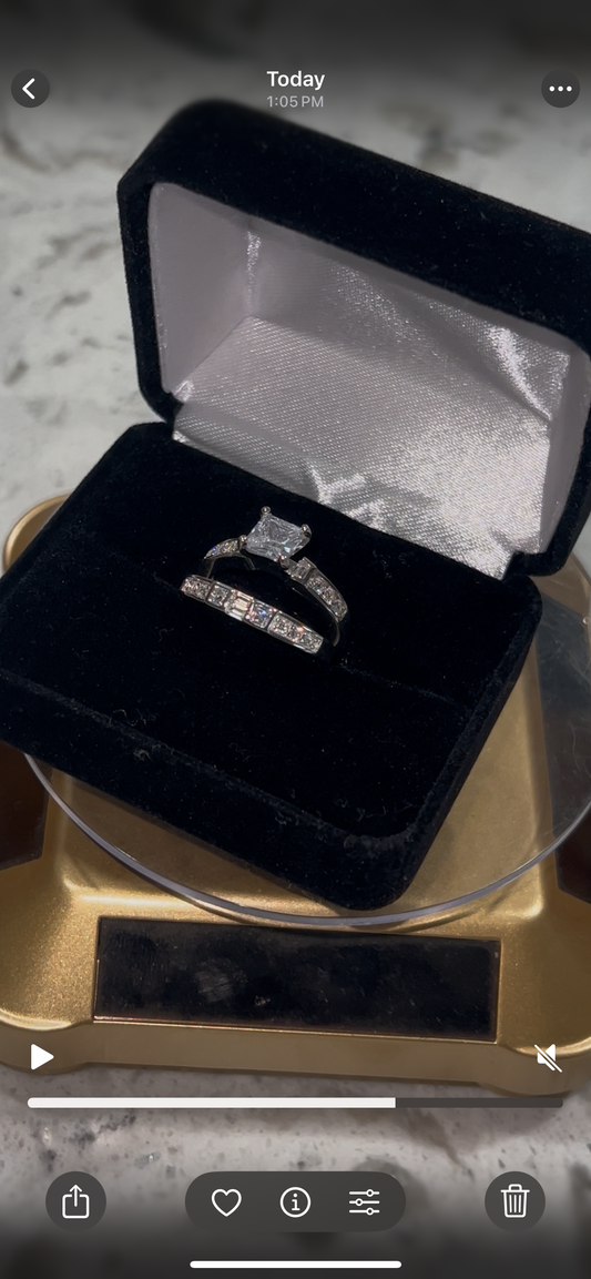 Real silver promise ring set