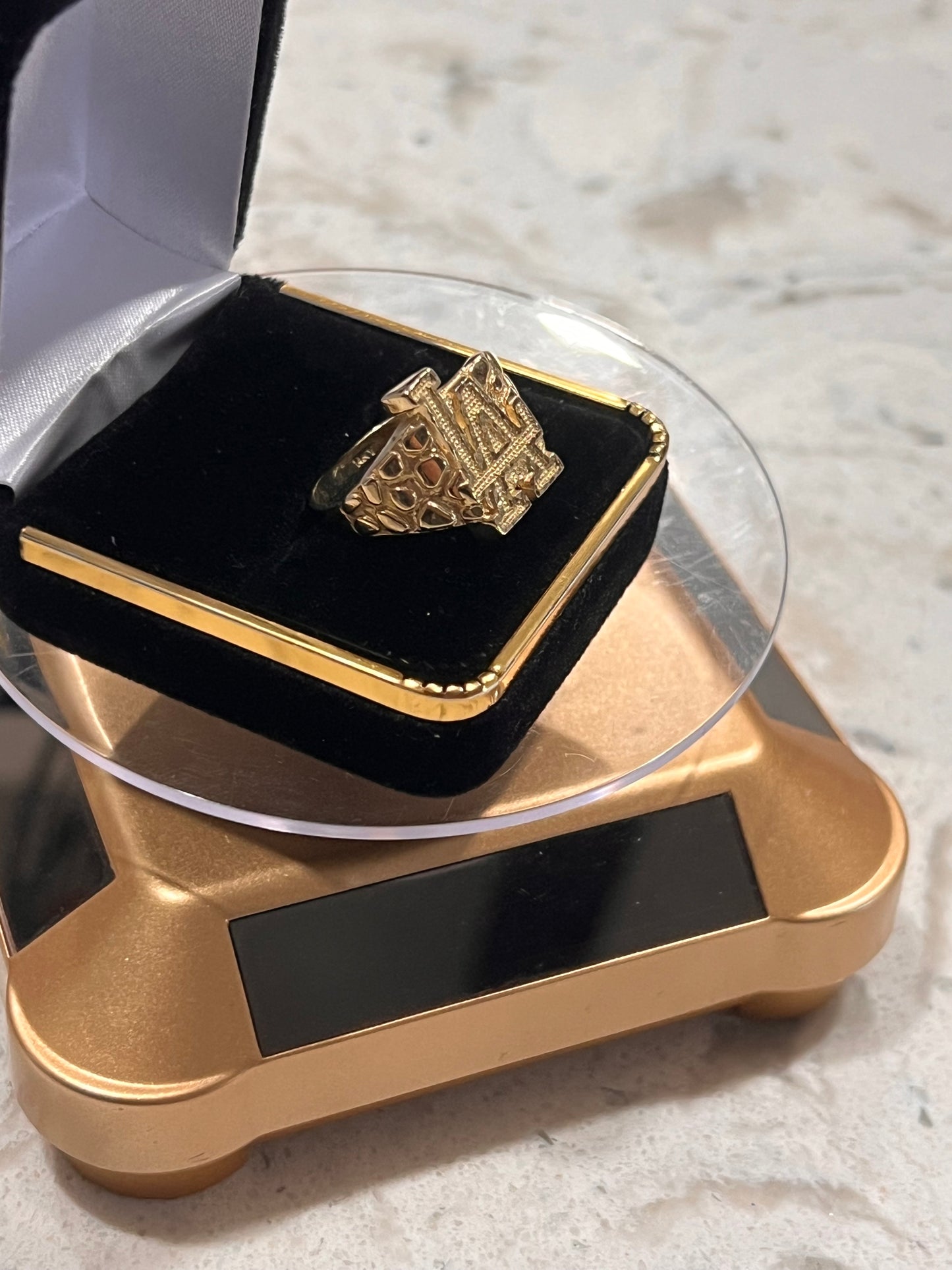 14k real gold bigger size LA nugget ring