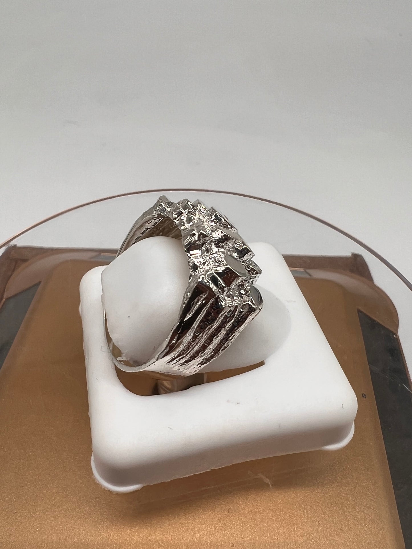 Real silver nugget ring