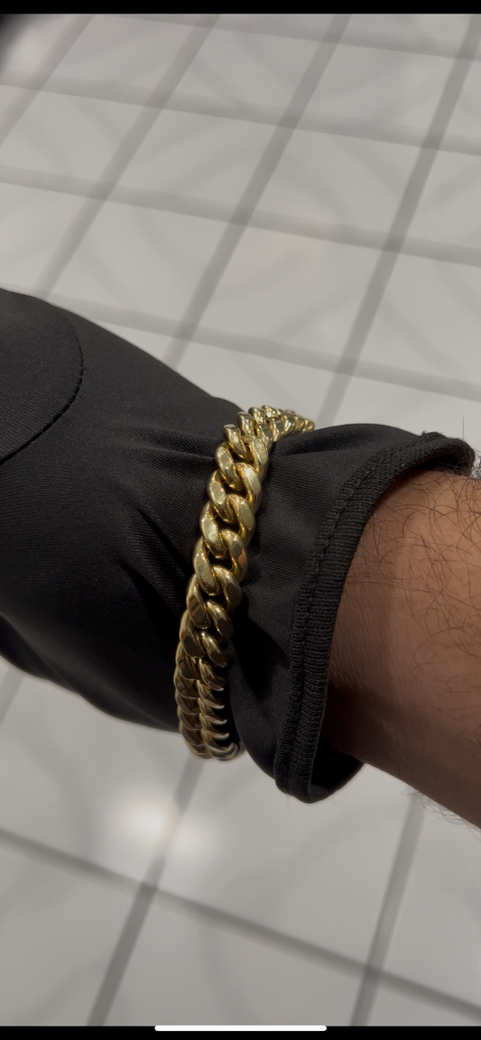 Miami cuban bracelet 14k real gold