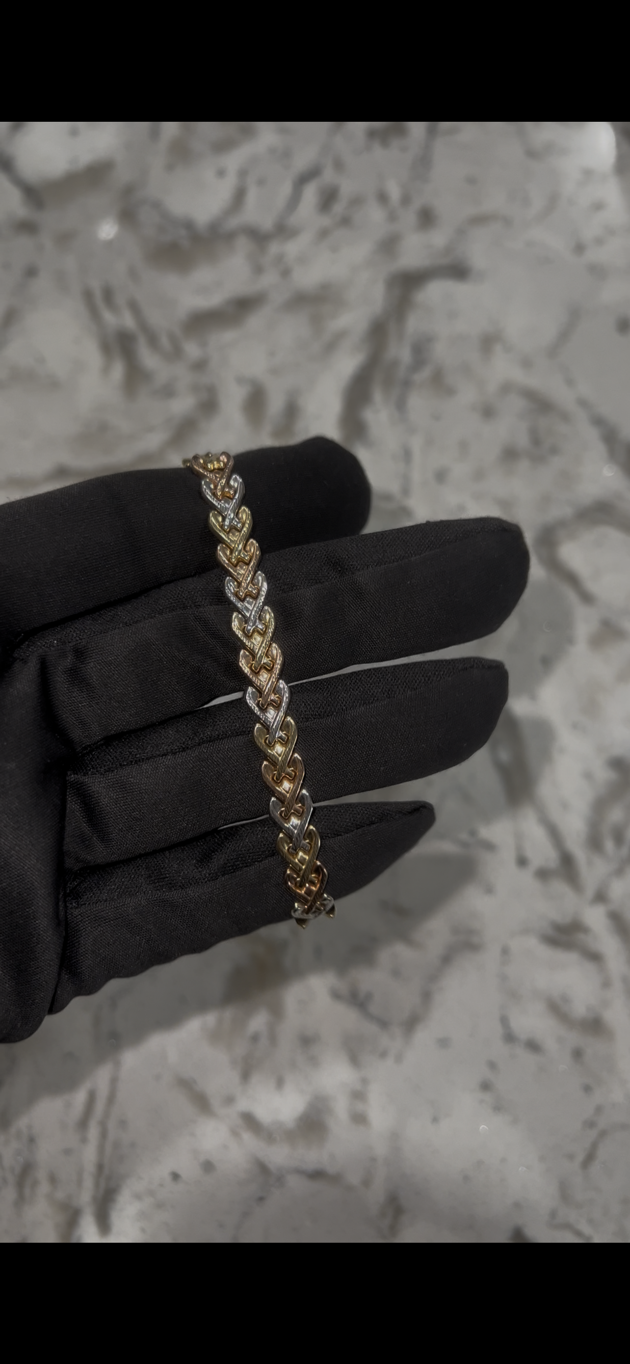14k real gold tri color bracelet