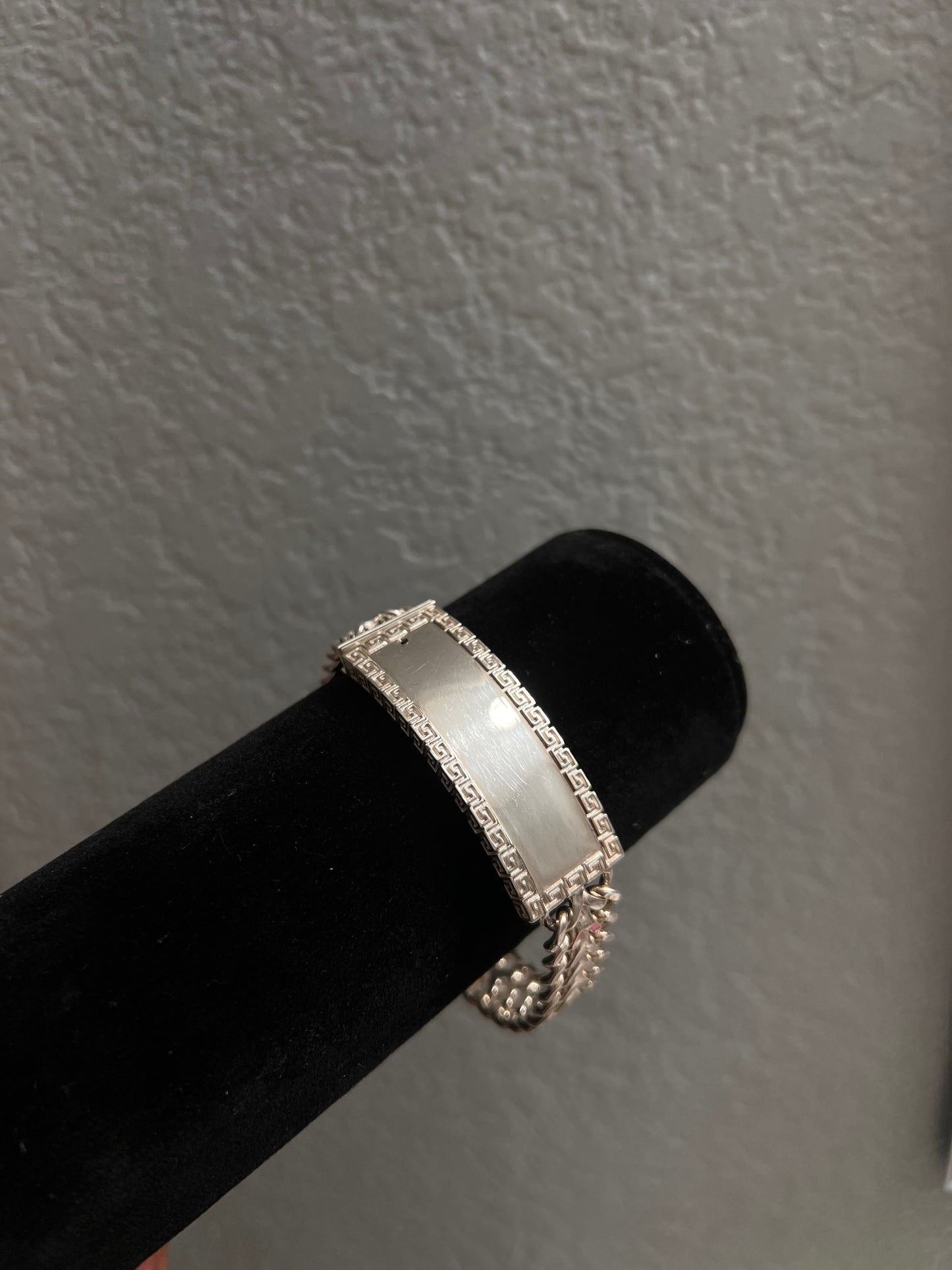 Versace style real silver ID bracelet
