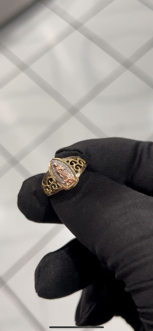 Virgen Mary ring real gold 14k